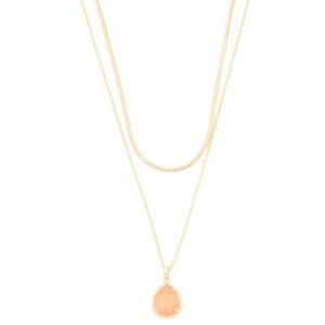 Kendra Scott- Elegant Gold  Coral Cat’s Eye, multi-strand Necklace